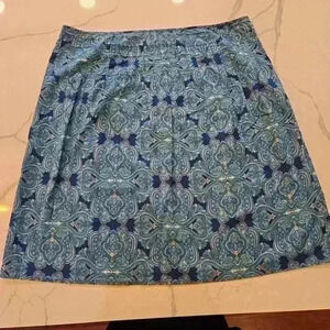 Villager Womens Plus Paisley Blue Midi Skirt Size 18